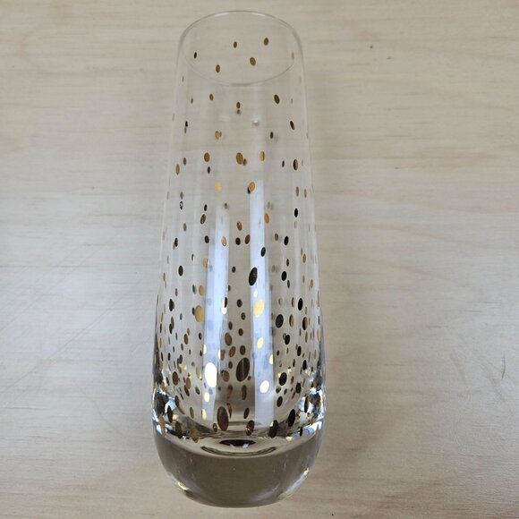 4 Vintage Mid Century Champagne Flute Gold Blown Glass Clear Stemless Contempora - Picture 2 of 8